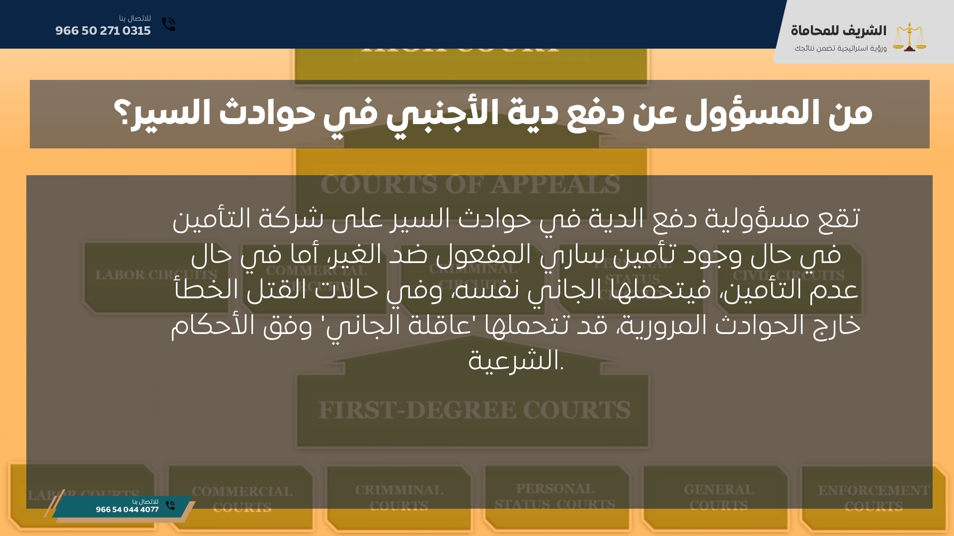 من المسؤول عن دفع دية الأجنبي في حوادث السير؟ من المسؤول عن دفع دية الأجنبي في حوادث السير؟