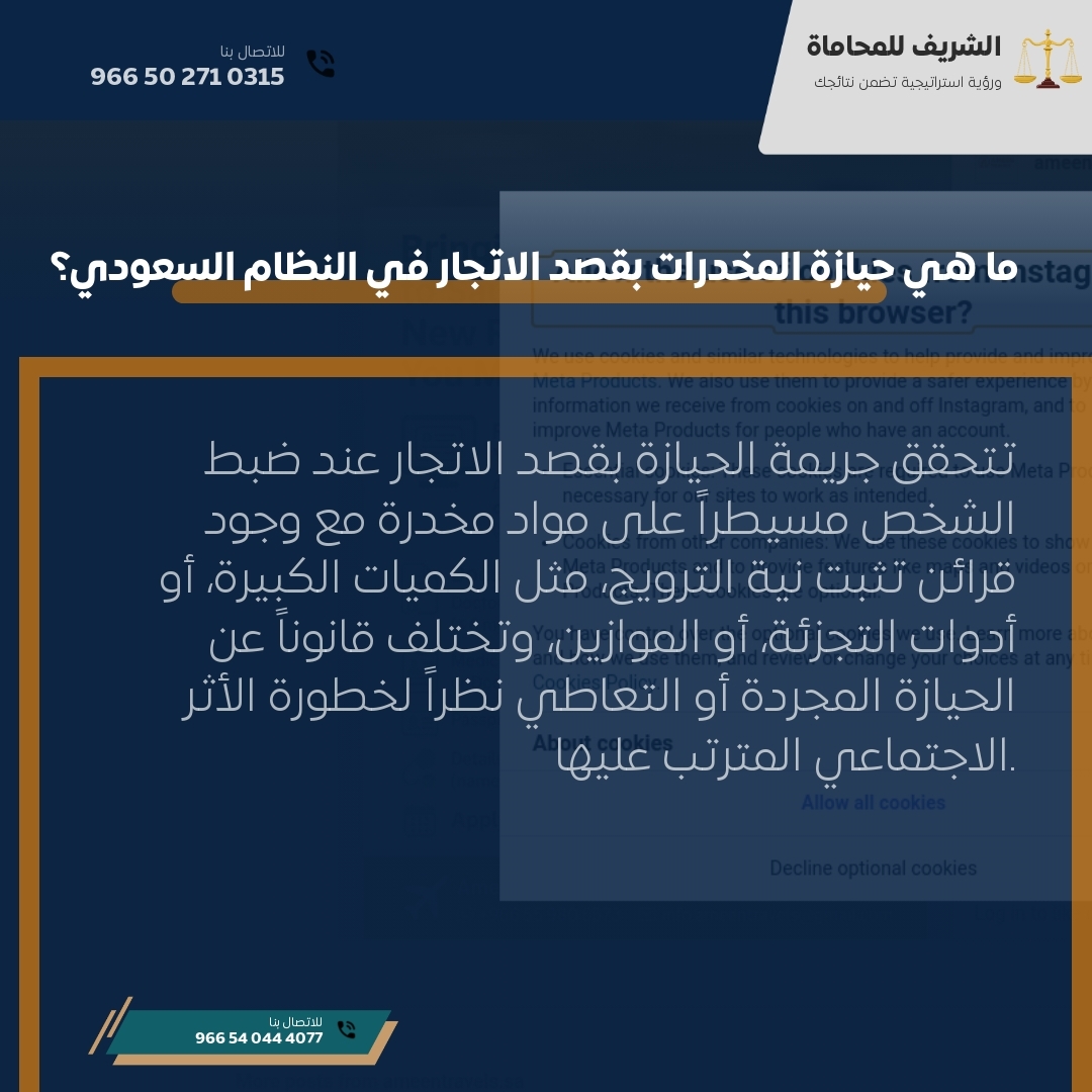 ما هي حيازة المخدرات بقصد الاتجار في النظام السعودي؟ ما هي حيازة المخدرات بقصد الاتجار في النظام السعودي؟
